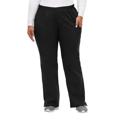 Fundamentals By White Swan 14720 Cargo Womens Plus Scrub Pant In Black