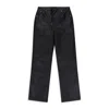 Fung Lan And Co. Faux Leather Black Straight Jeans In Black