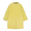 Fung Lan And Co. Houndstooth Textured Reversible Mac Yellow Coat In Yellow