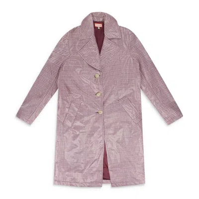 Fung Lan And Co. Pink Plaid Vinyl Trenchcoat