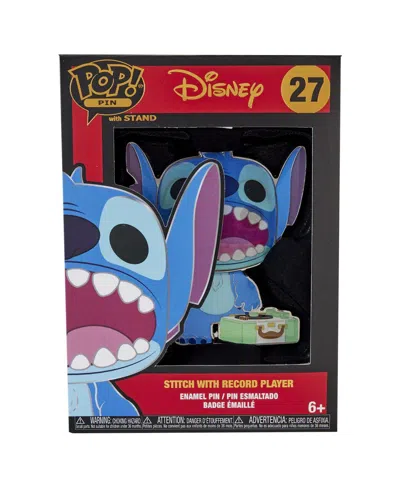 Funko Lilo And Stitch With Record Player Enamel Pin In Blue