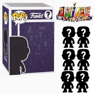 Funko Set Of 6 Surprise Mystery Anime  Pop! Randomly Selected In Black