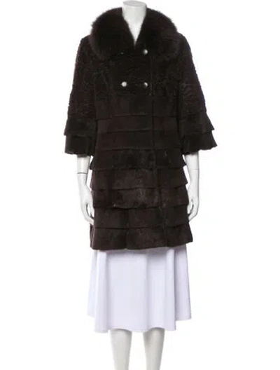 Pre-owned Funky East Design Corp Fur Jacket In Brown