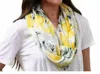 Funky Monkey Women's Lightweight Frayed Scarf In Yellow White Lemon In Multi