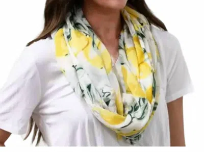 Funky Monkey Women's Lightweight Frayed Scarf In Yellow White Lemon In Multi