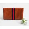 Funky Monkey Women's Preppy Stripe Foldover Clutch In Cognac In Green
