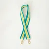 Funky Monkey Women's Stripe Woven Crossbody Purse Strap In Turquoise, White, Yellow In Multi