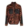 Funky Tribe Men's High Neck Sweatshirt Full Zipper Fleece Rust In Rust