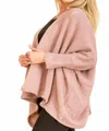 Funteze Slouchy Knitted Cardigan In Taupe In Pink