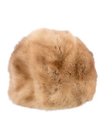 Pre-owned Fur Alfreda Inc. Mink Hat Vintage In Brown