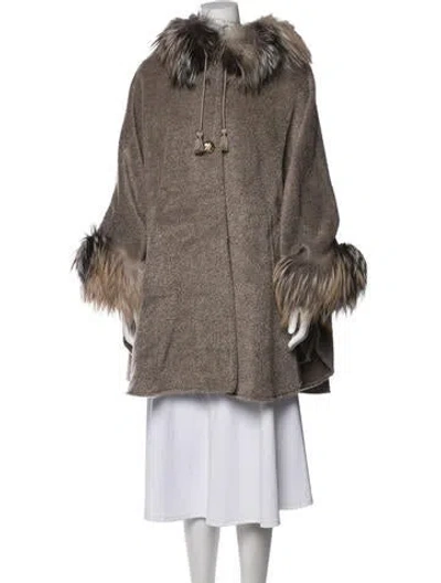 Pre-owned Fur Alpaca  Coat In Brown