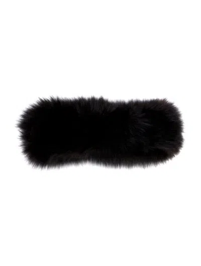 Pre-owned Fur Angora Headband In Black