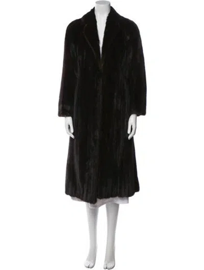 Pre-owned Fur Animal Print Faux  Jacket In Black