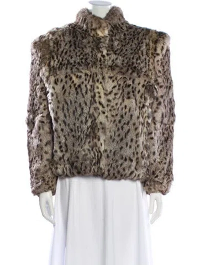 Pre-owned Fur Animal Print Faux  Jacket In Multi