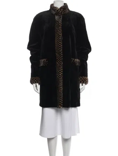 Pre-owned Fur Animal Print  Coat In Brown
