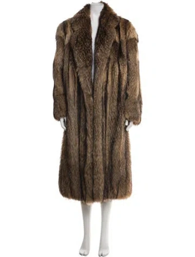 Pre-owned Fur Animal Print  Coat In Neutral
