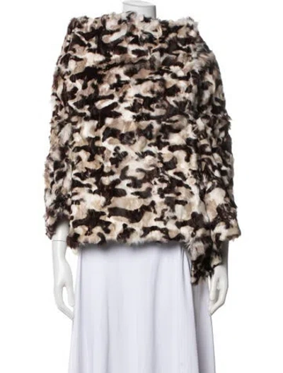 Pre-owned Fur Animal Print  Jacket In Brown