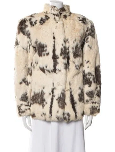 Pre-owned Fur Animal Print  Jacket In Brown/neutrals