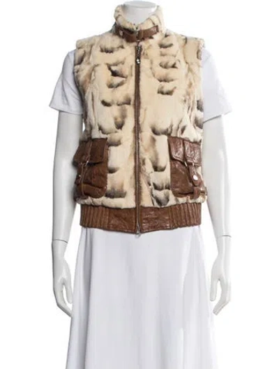Pre-owned Fur Animal Print  Jacket In Gold