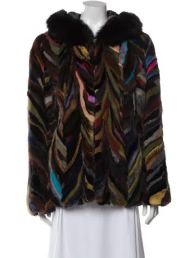 Pre-owned Fur Animal Print  Jacket In Multi