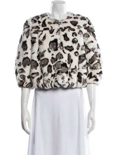 Pre-owned Fur Animal Print  Jacket In Neutral