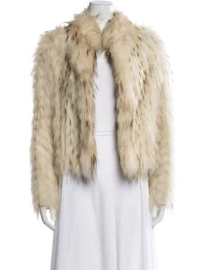 Pre-owned Fur Animal Print  Jacket In Neutral