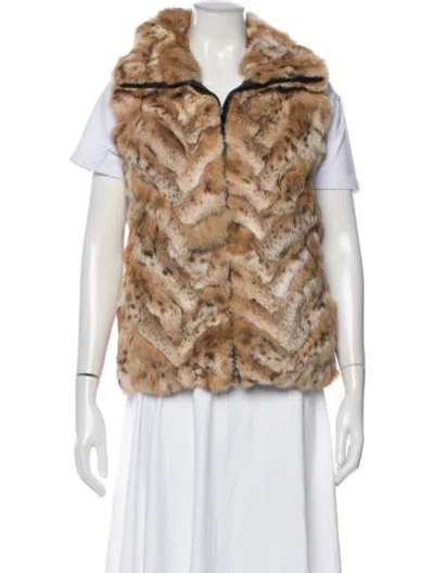 Pre-owned Fur Animal Print  Jacket In Neutral
