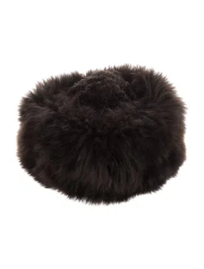 Pre-owned Fur Baby Alpaca Cossack Hat In Brown