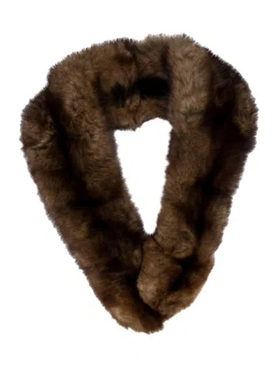 Pre-owned Fur Bandeau In Brown