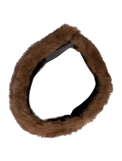 Pre-owned Fur Bandeau In Brown