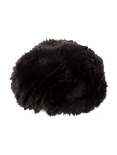 Pre-owned Fur Beanie In Brown