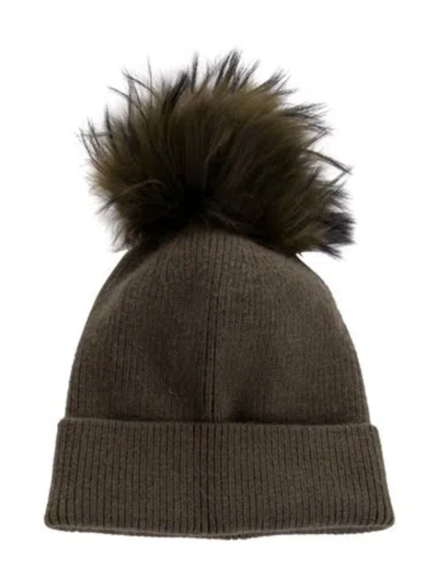 Pre-owned Fur Beanie In Green