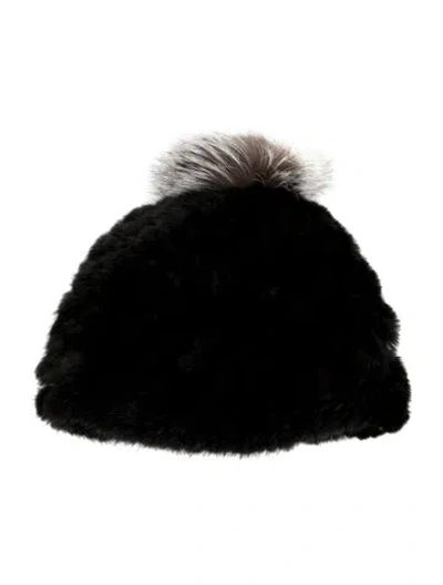 Pre-owned Fur Beanie Hat In Black