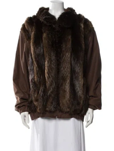 Pre-owned Fur Beaver Coat In Brown