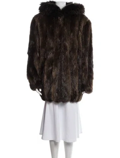Pre-owned Fur Beaver  Jacket In Brown