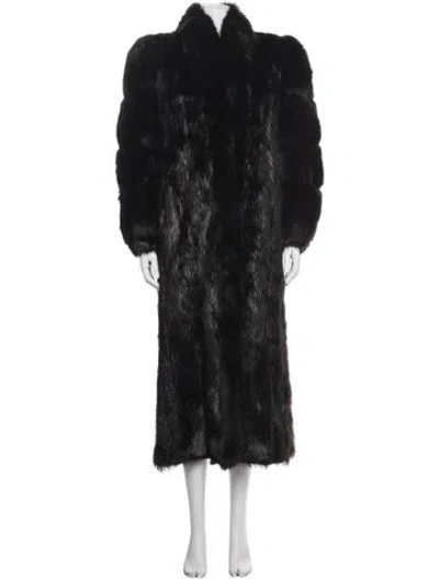Pre-owned Fur Beaver With Fox Trim   Coat In Brown