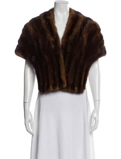 Pre-owned Fur Bolero In Brown