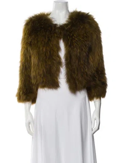 Pre-owned Fur Bolero In Green