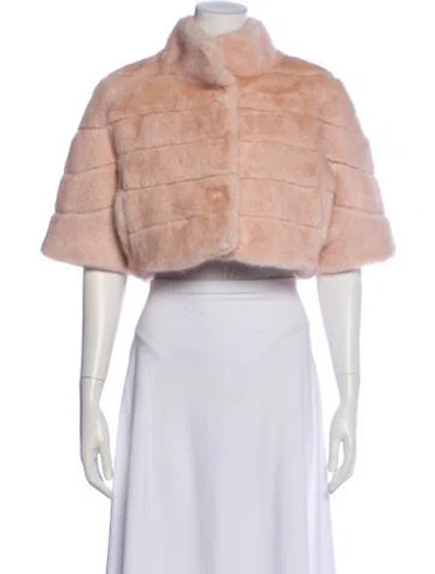 Pre-owned Fur Bolero In Pink