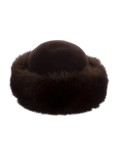 Pre-owned Fur Bowler Hat In Brown