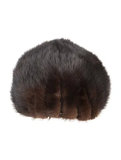 Pre-owned Fur Bowler Hat In Brown