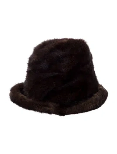 Pre-owned Fur Brimmed Mink Hat In Brown