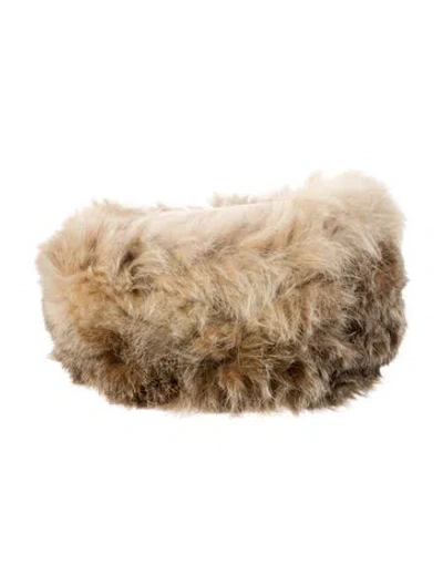 Pre-owned Fur Bucket Hat In Neutral