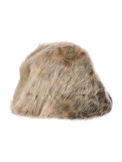 Pre-owned Fur Bucket Hat In Neutral