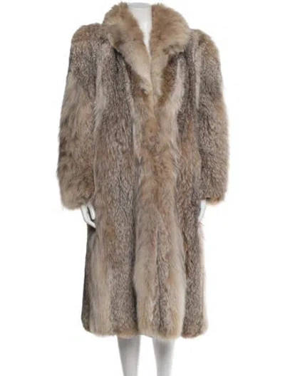 Pre-owned Fur Canadian Lynx  Coat In Brown/neutrals