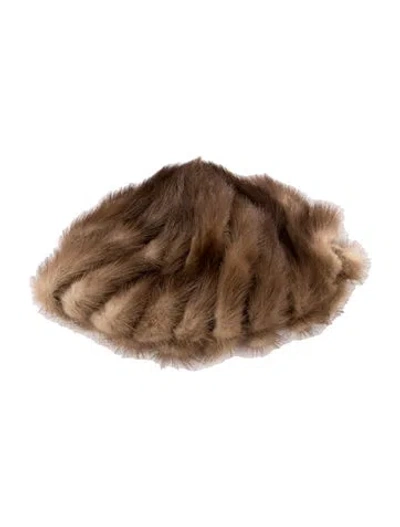 Pre-owned Fur Cap Hat In Brown