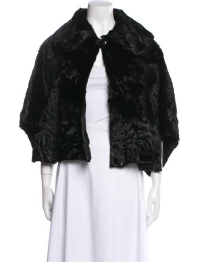 Pre-owned Fur Cape In Black
