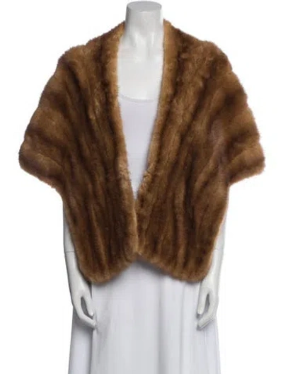 Pre-owned Fur Cape In Brown