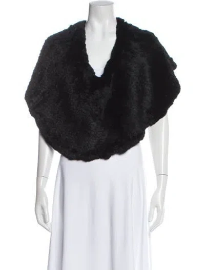 Pre-owned Fur Capelet Cape In Black