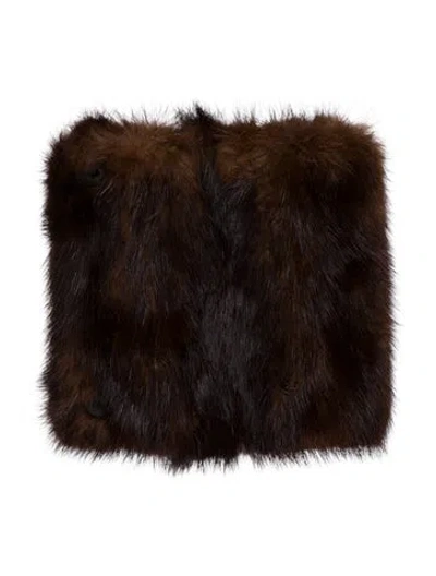 Pre-owned Fur Card Wallet In Brown